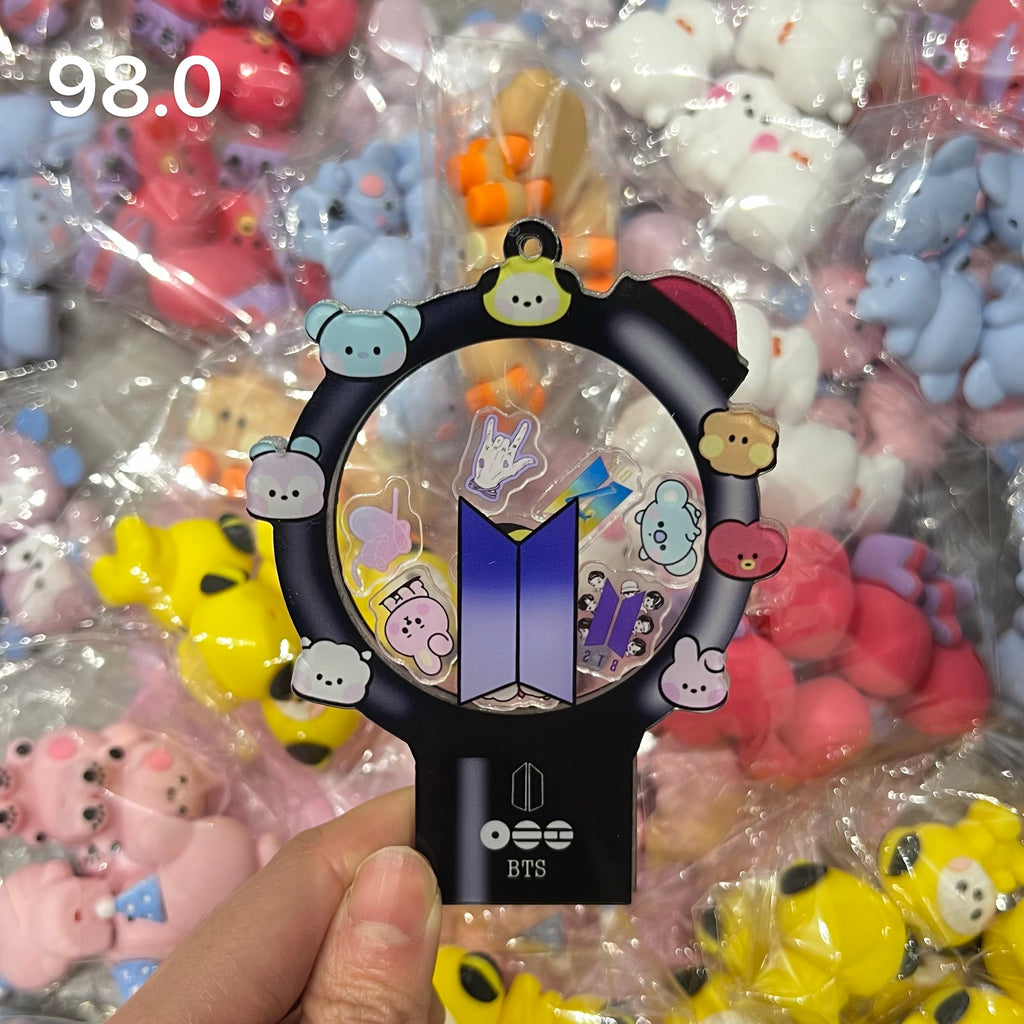 Shaker Lightstick Charm for ARMY – Fan-Made Purple OT7 Inspired DIY Concert Freebie Bias Support Gift