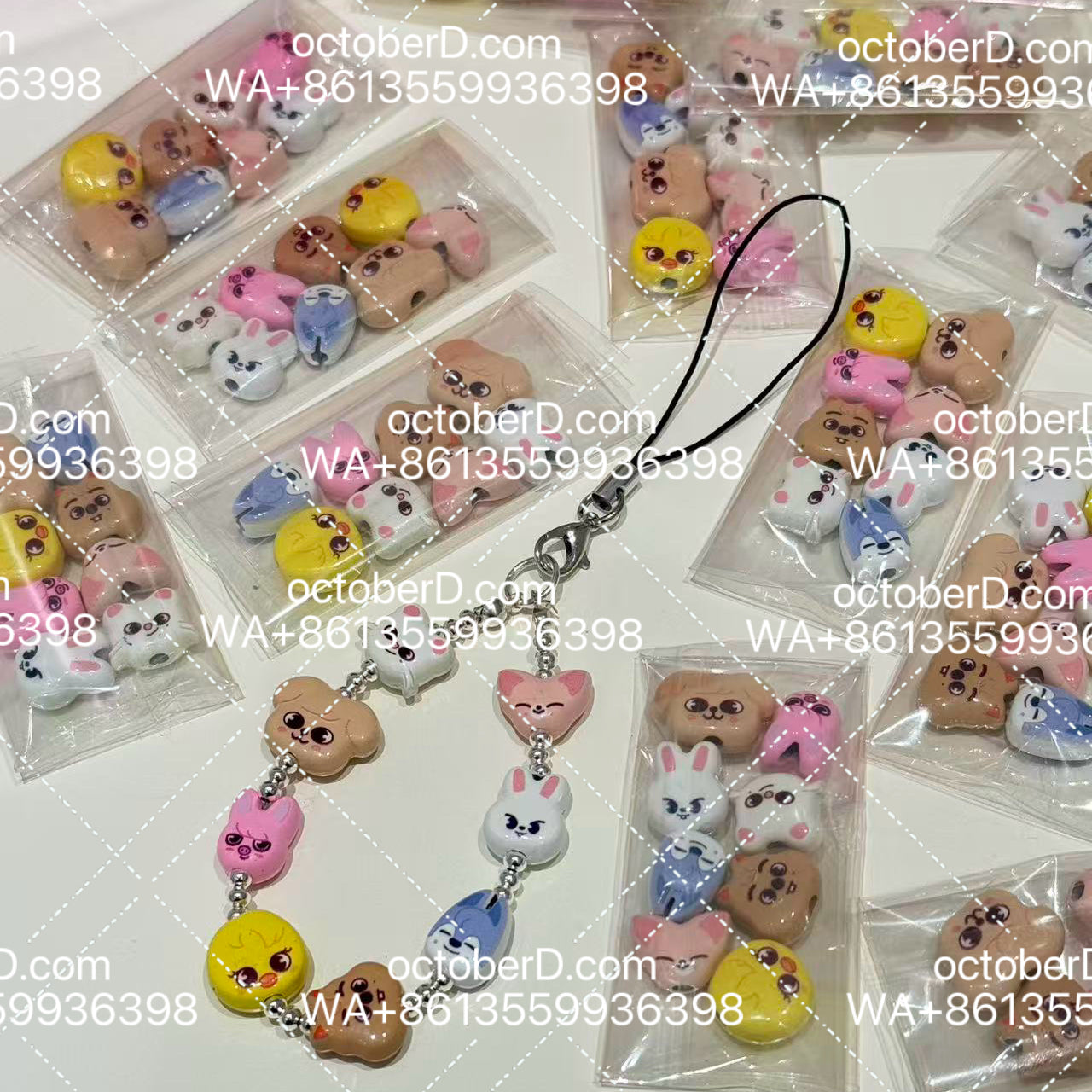 SKZ Inspired Character Metal Beads | Kpop Fanmade DIY Beads for Keychains, Bracelets & Phone Charms