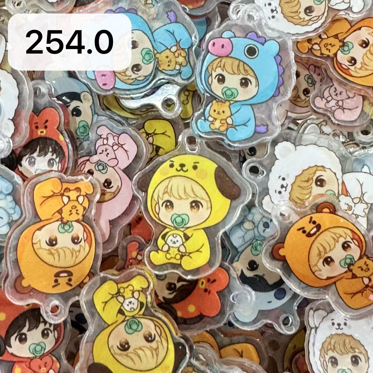 【Cartoon254.0】for ARMY-ARMY Bomb OT7 DIY Acrylic Keychain  –Acrylic charm for K-pop Concert Freebies (Preorder 5 Days)， keychain-accessories-beads-acrylic for DIY