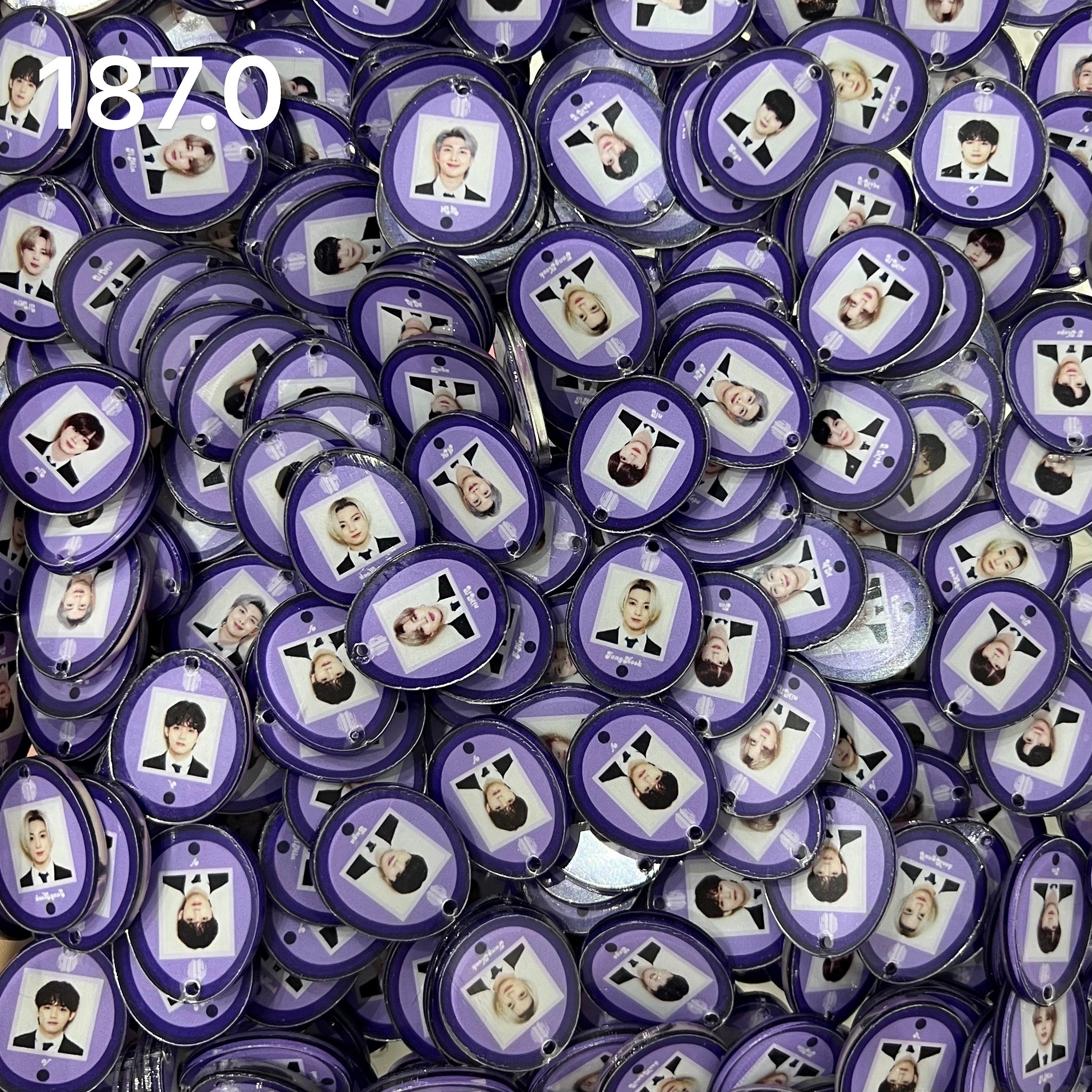 【187.0】for ARMY-OT7 DIY Acrylic Keychain–Acrylic charm for K-pop Concert Freebies (Preorder 5 Days)，keychain-accessories-beads for DIY