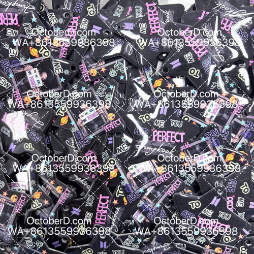 Jungkook Star Photo Bead “To Me, You Are Perfect” – BTS Fan-Made DIY Acrylic Charm for Keychains