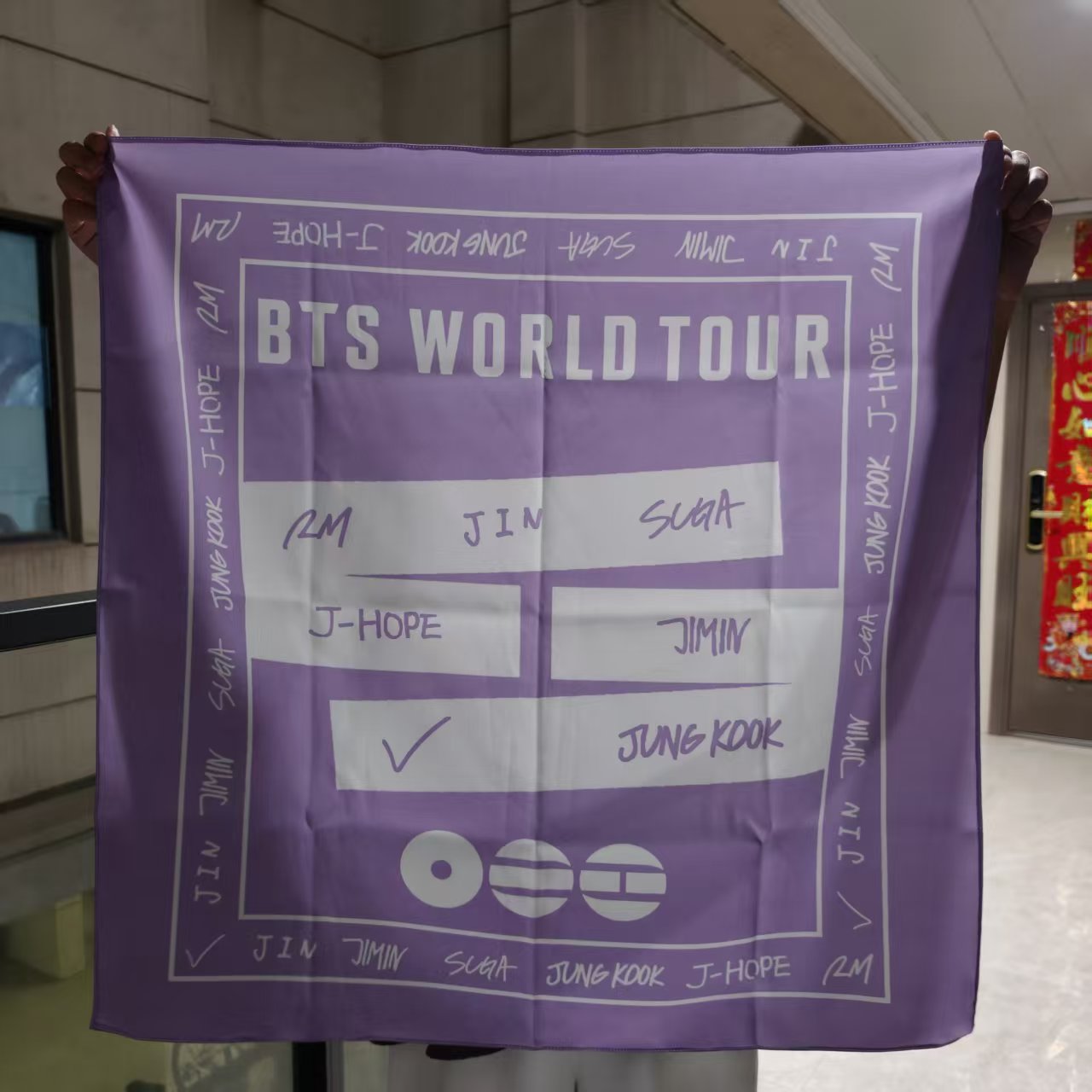 BTS “Arirang World Tour” Inspired Silk Scarf | Fan-Made KPOP ARMY Statement Shawl Wrap