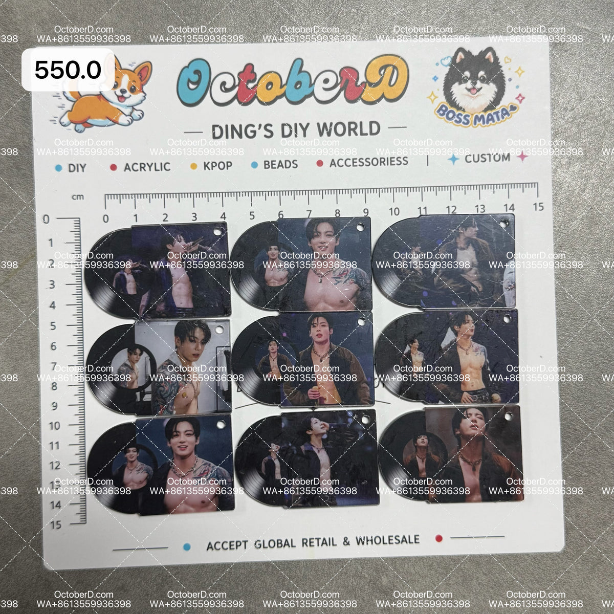 【550.0】for ARMY- OT7 DIY Acrylic Keychain  –Acrylic charm for K-pop Concert Freebies (Preorder 5 Days)， keychain-accessories-beads-acrylic for DIY