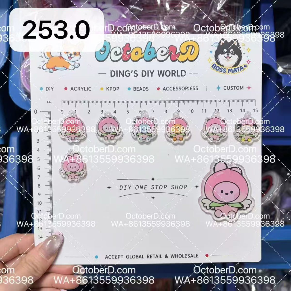 【Cartoon253.0】for ARMY- OT7 DIY Acrylic Keychain  –Acrylic charm for K-pop Concert Freebies (Preorder 5 Days)， keychain-accessories-beads-acrylic for DIY
