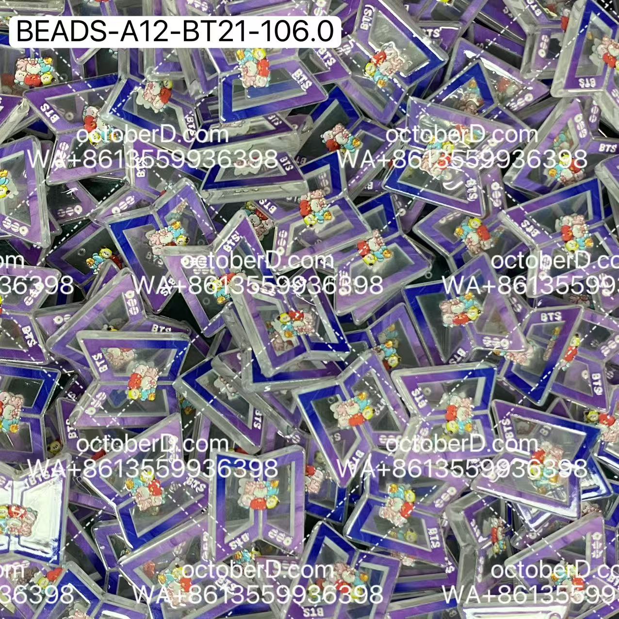 【BEADS-A12-BT21-106.0】for AYMY  Inspired Kpop Charm Beads fanmade Wholesale | DIY Beads Supplies for Small Business, Keychains & Concert Events