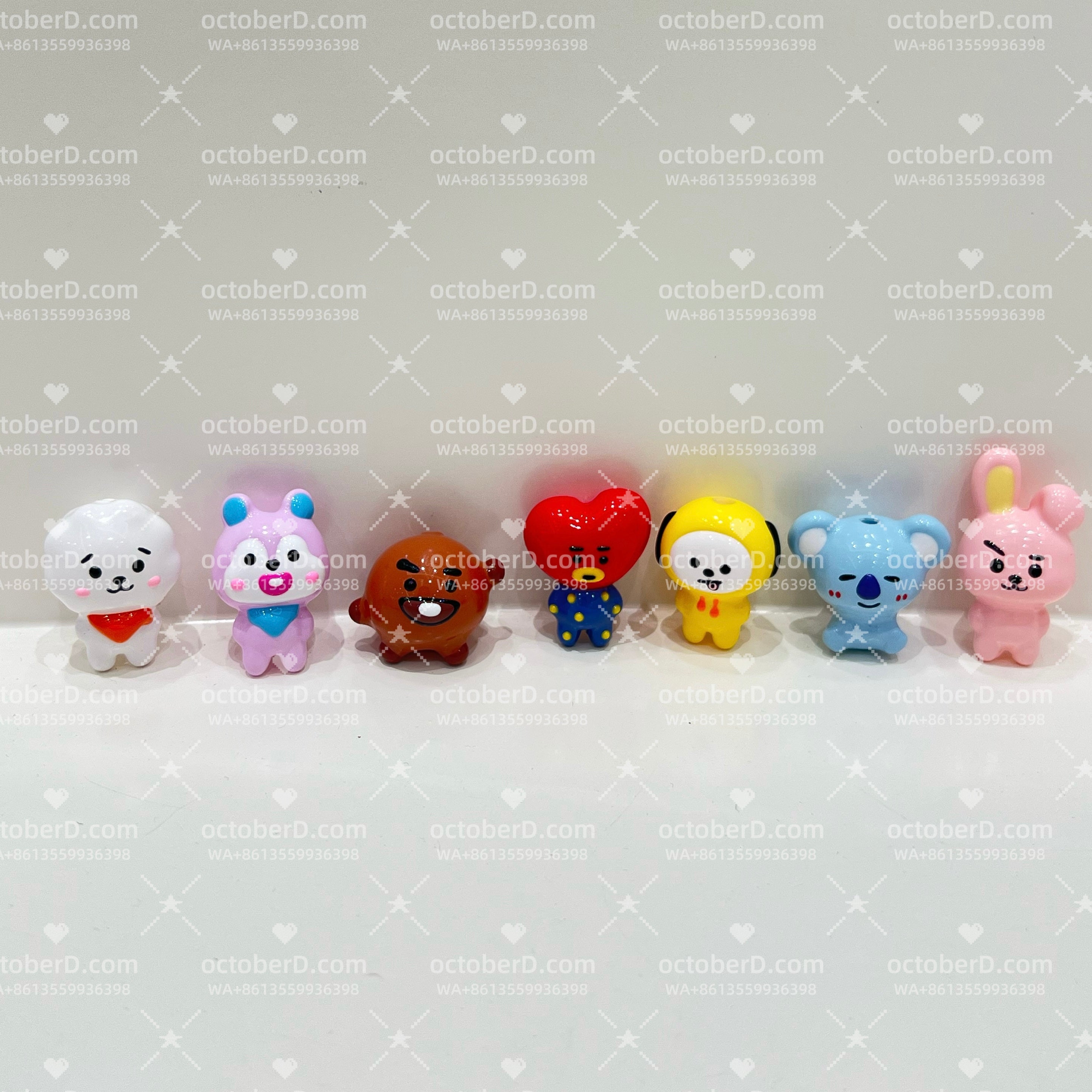 ARMY Inspired Kpop Beads | Fan Made 3D Character Beads for DIY Pens & Handmade Accessories
