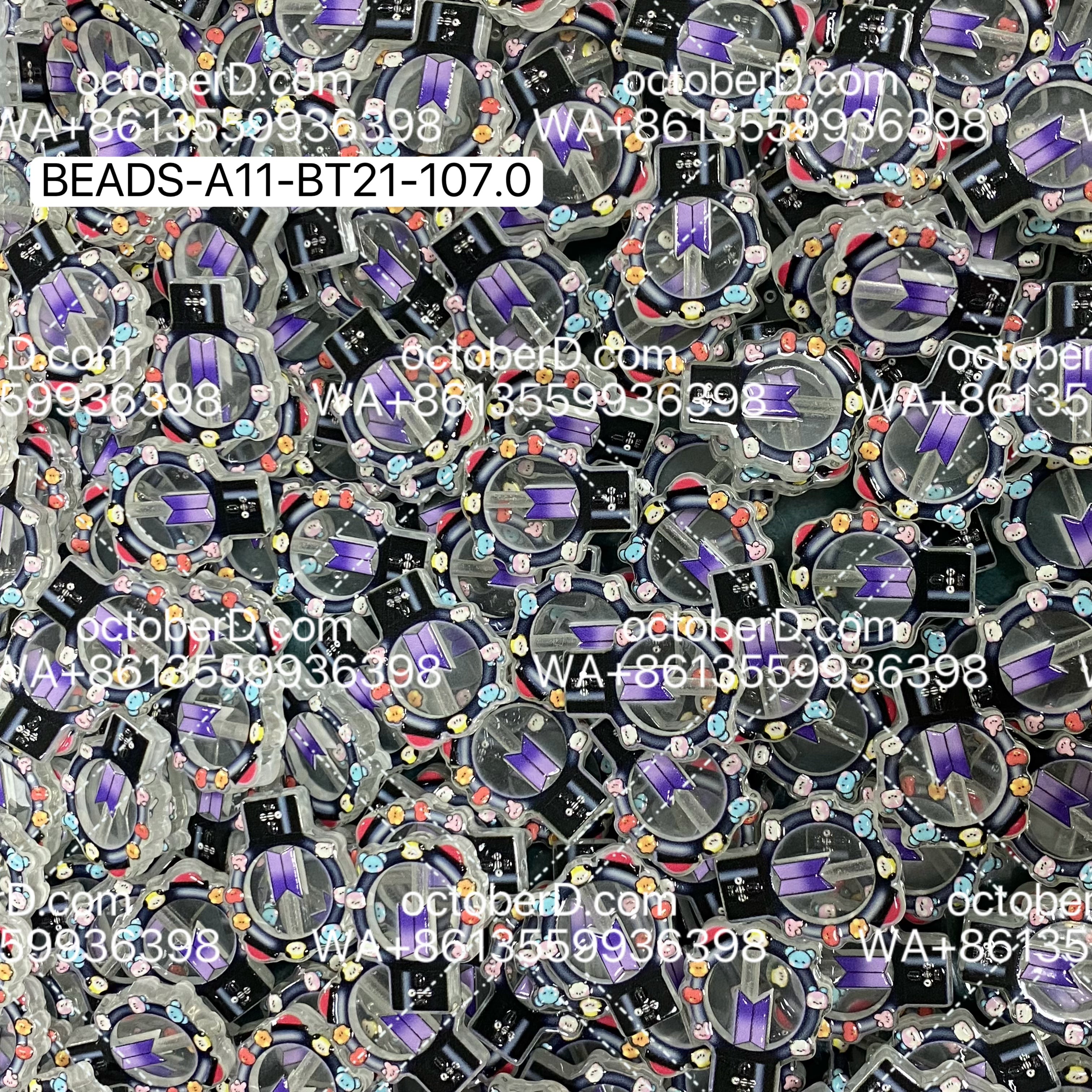 【BEADS-A11-BT21-107.0】for AYMY  Inspired Kpop Charm Beads fanmade Wholesale | DIY Beads Supplies for Small Business, Keychains & Concert Events