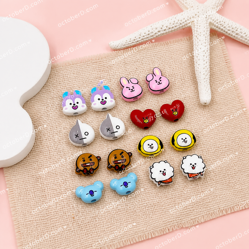 Kpop Inspired Metal Charm Beads | Cute DIY Jewelry Beads for Bracelets, Keychains & Handmade Crafts