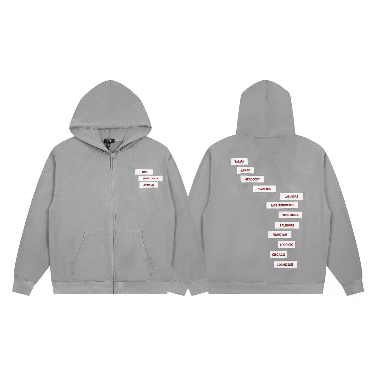 for ARMY-Kpop Inspired Concert Tour Zip Up Hoodie | Music Lover Streetwear Hoodie | Fan Made Oversized Hoodie