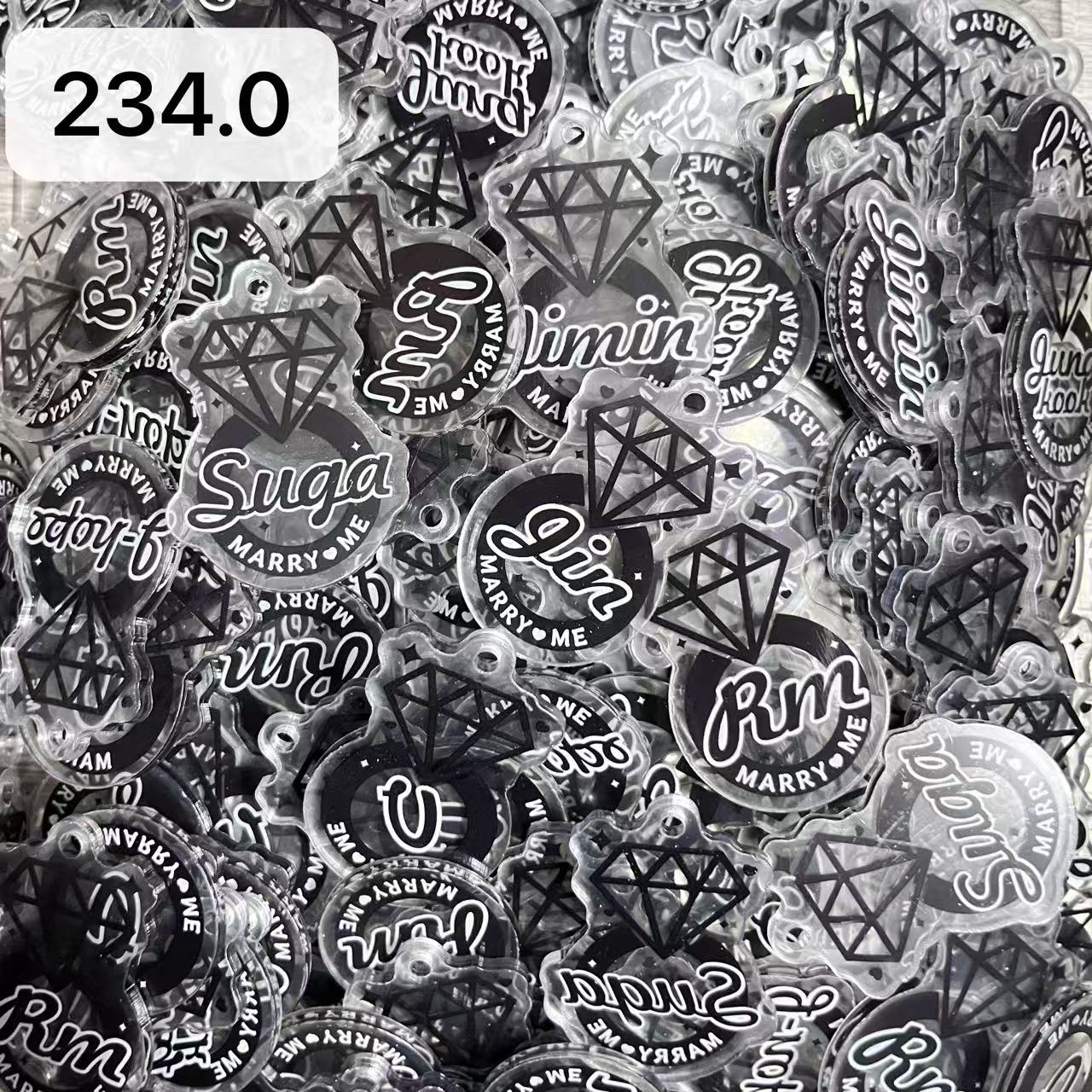 【234.0】for ARMY- OT7 DIY Acrylic Keychain  –Acrylic charm for K-pop Concert Freebies (Preorder 5 Days)， keychain-accessories-beads-acrylic for DIY