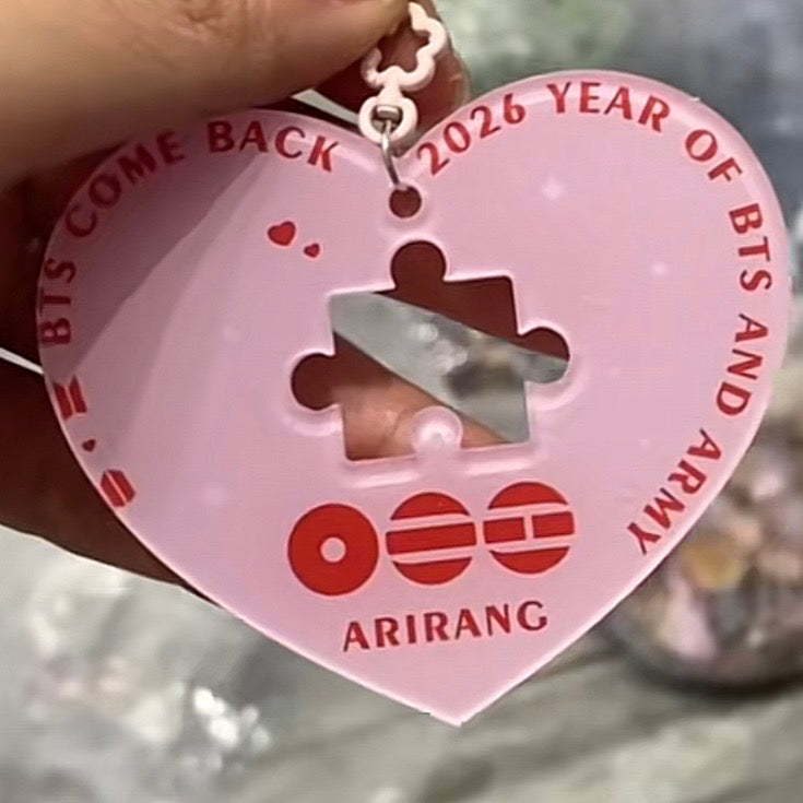 For ARMY-k-pop concert freebie,fan made ,heart and puzzle acrylic, DIY keychain accessories(preorder12-15days )