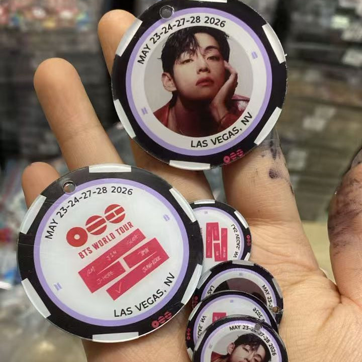 【219】arirang poker chips for ARMY -OT7 DIY Acrylic Keychain Kit – Acrylic charm for K-pop Concert Freebies (Preorder 5 Days)，keychain-accessories-beads