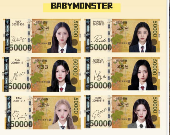 KPOP Idol Fan Money Bills Set | Collectible Banknote Style Cards for Multiple Groups