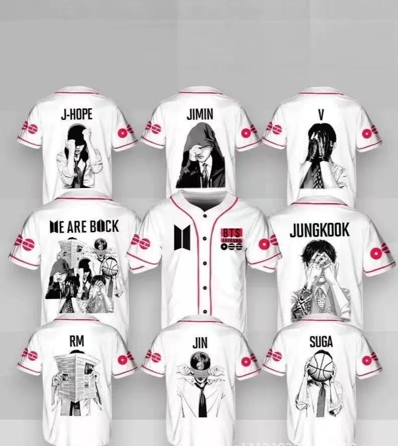 BTS OT7 Jersey Shirt Fan-Made | Concert Outfit ARMY Stadium Wear KPOP Unofficial Top