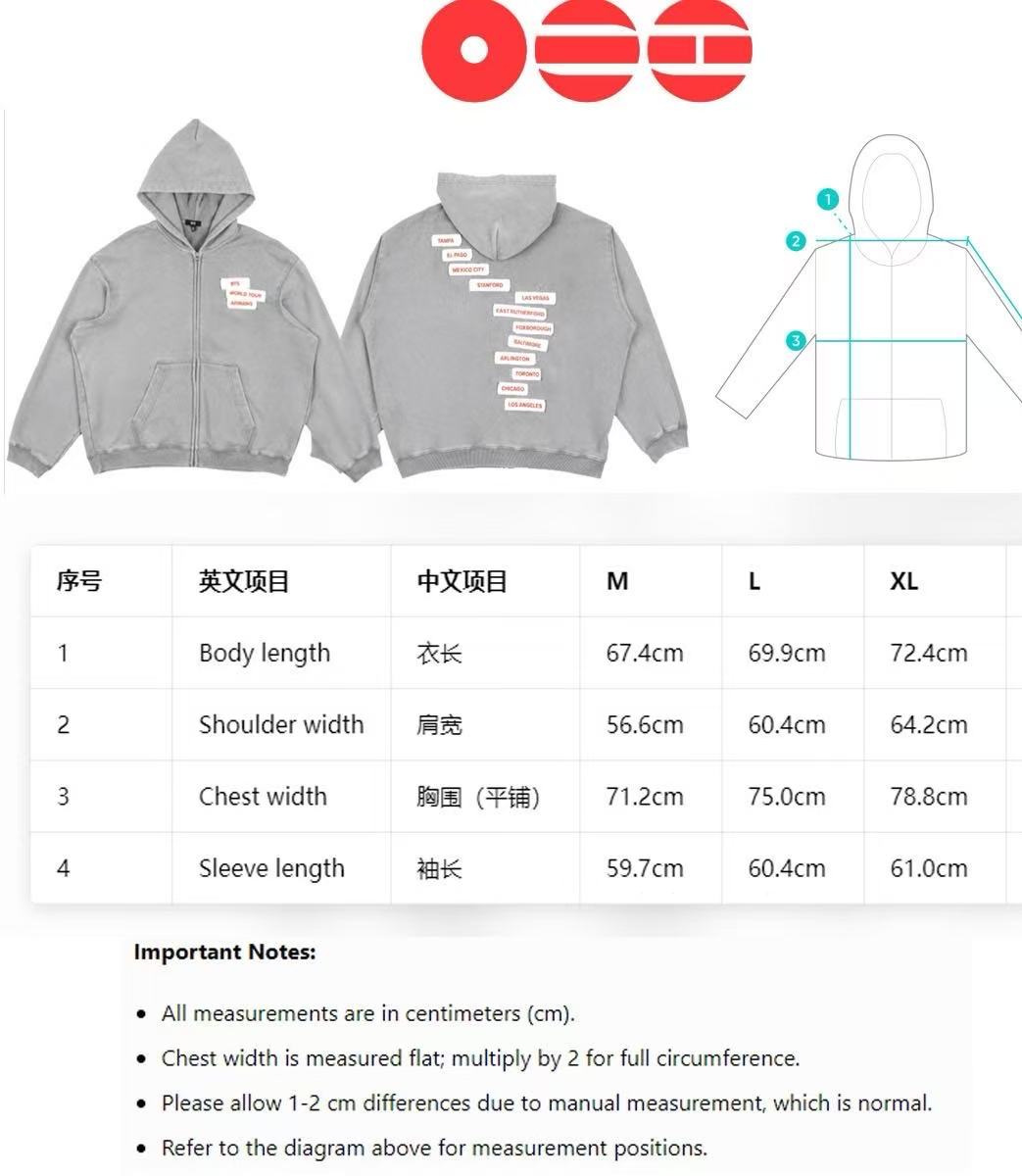 for ARMY-Kpop Inspired Concert Tour Zip Up Hoodie | Music Lover Streetwear Hoodie | Fan Made Oversized Hoodie
