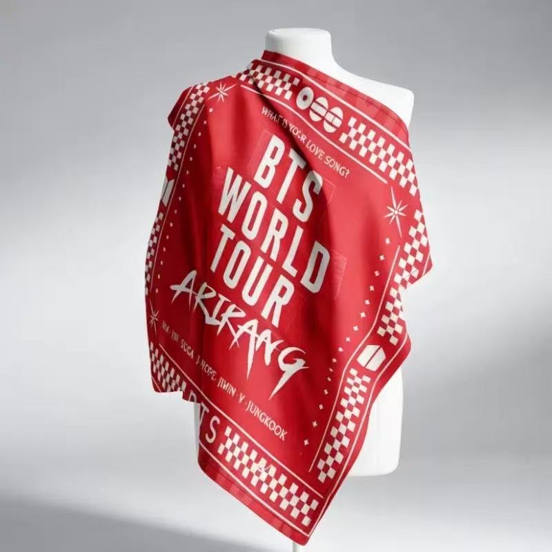 BTS “Arirang World Tour” Inspired Silk Scarf | Fan-Made KPOP ARMY Statement Shawl Wrap