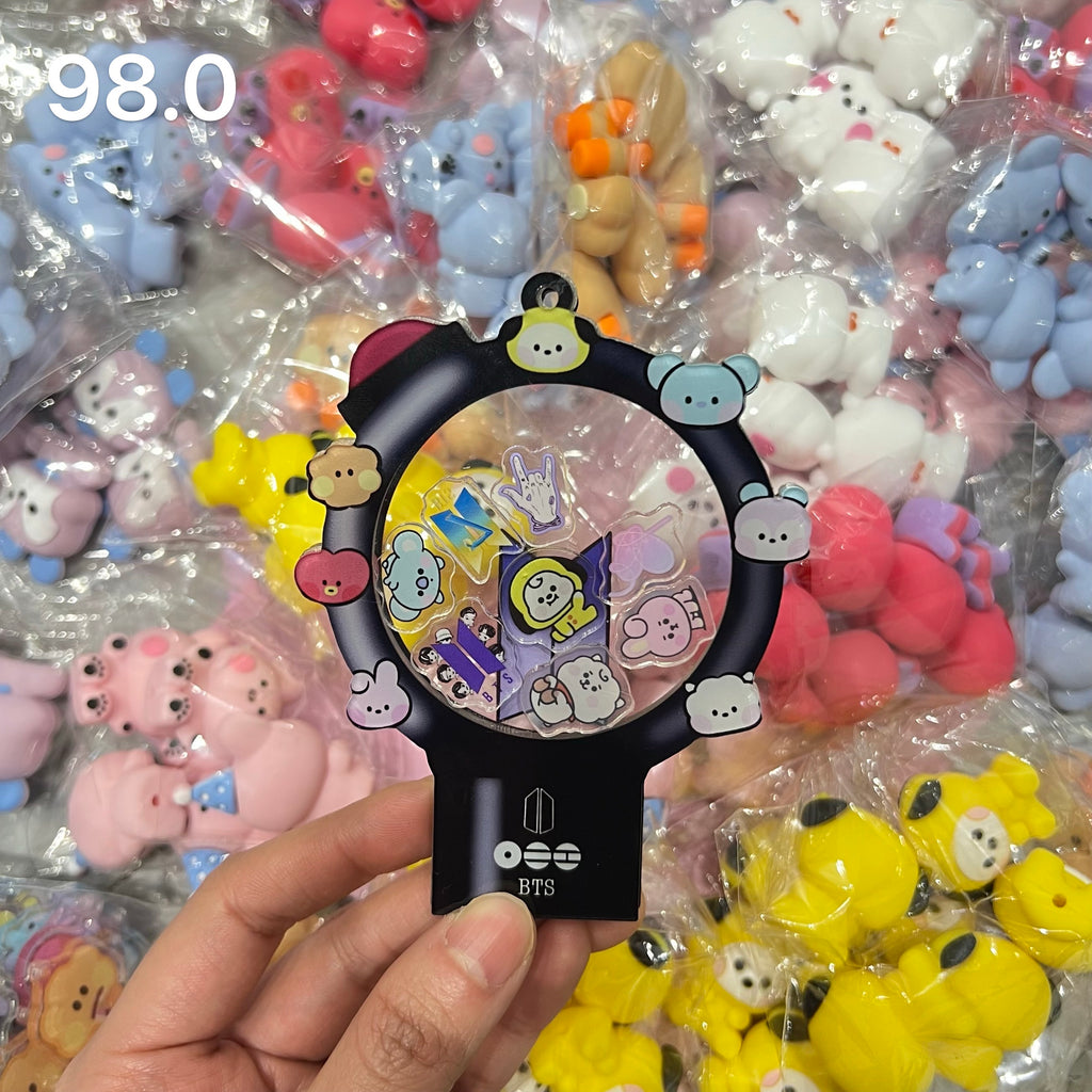 Shaker Lightstick Charm for ARMY – Fan-Made Purple OT7 Inspired DIY Concert Freebie Bias Support Gift